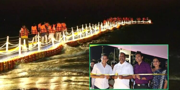 ಮಂಗಳೂರಿನ ಪ್ರಸಿದ್ಧ ಈ ಬೀಚ್‍ನಲ್ಲಿ 3ನೇ ‘ತೇಲುವ ಸೇತುವೆ’ ಉದ್ಘಾಟನೆ : 150 ಮೀಟರ್ ಉದ್ದದ ತೇಲುವ ಸೇತುವೆ ವಿಹಾರಕ್ಕೆ 150 ರೂ.