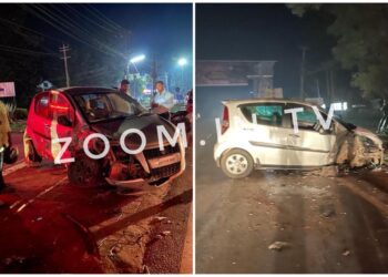 ಪುತ್ತೂರು: ಎರಡು ಕಾರುಗಳ ನಡುವೆ ಭೀಕರ ಅಪಘಾತ; ಆಸ್ಪತ್ರೆಗೆ ದಾಖಲು