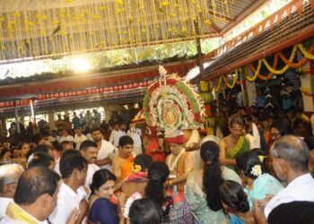 ಪೆರುವಾಜೆ : ವಾರ್ಷಿಕ ಜಾತ್ರೆ, ಬ್ರಹ್ಮರಥೋತ್ಸವ : ದರ್ಶನ ಬಲಿ -ಬಟ್ಟಲು ಕಾಣಿಕೆ : ಹರಿದು ಬಂದ ಭಕ್ತರ ದಂಡು : ಸಾವಿರಾರು ಭಕ್ತರಿಂದ ಅನ್ನ ಪ್ರಸಾದ ಸ್ವೀಕಾರ