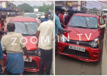 ಕಬಕ : ಐರಾವತ ಬಸ್ ಹಾಗೂ ಕಾರಿನ ನಡುವೆ ಡಿಕ್ಕಿ..!