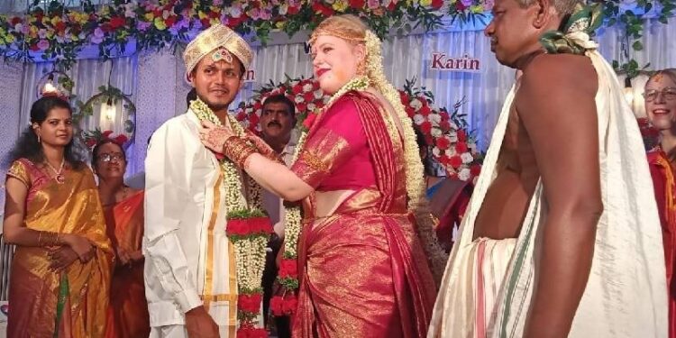 ಕುಂದಾಪುರ ಟು ಜರ್ಮನಿ ಲವ್​ ಕಹಾನಿ : ಹಿಂದೂ ಸಂಪ್ರದಾಯದಂತೆ ವಿವಾಹವಾದ ಕ್ಯೂಟ್​​ ಜೋಡಿ