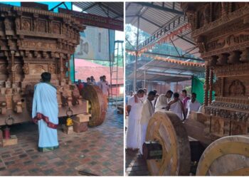 ಪೆರುವಾಜೆ : ನೂತನ ಬ್ರಹ್ಮರಥದ ಭೂಮಿ‌ ಸ್ಪರ್ಶ ಕಾರ್ಯಕ್ರಮ