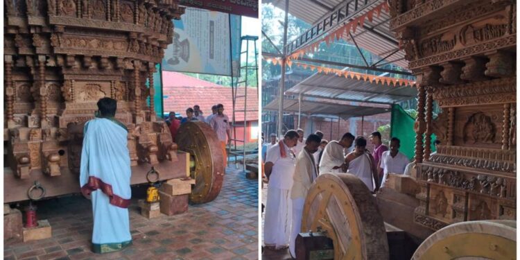 ಪೆರುವಾಜೆ : ನೂತನ ಬ್ರಹ್ಮರಥದ ಭೂಮಿ ಸ್ಪರ್ಶ ಕಾರ್ಯಕ್ರಮ