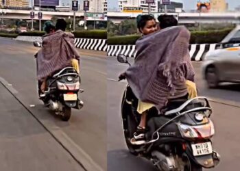 ಚಲಿಸುವ ಸ್ಕೂಟರ್​ನಲ್ಲಿ ಜೋಡಿಗಳ ರೊಮ್ಯಾನ್ಸ್ : ಸಾಮಾಜಿಕ ಜಾಲತಾಣದಲ್ಲಿ ವೀಡಿಯೋ ವೈರಲ್