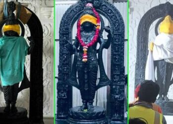 ಅಯೋಧ್ಯೆ ಗರ್ಭಗುಡಿಯಲ್ಲಿ ವಿರಾಜಮಾನವಾದ ‘ರಾಮಲಲ್ಲಾ’ ಮೂರ್ತಿ : ಫೋಟೋ ಬಿಡುಗಡೆ