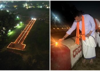 ಕ್ಯಾಪ್ಟನ್ ಬೃಜೇಶ್ ಚೌಟರ ನೇತೃತ್ವದಲ್ಲಿ ರಾಮ ಲಕ್ಷ್ಮಣ ಜೋಡುಕರೆಯಲ್ಲಿ ಬೆಳಗಿದ ರಾಮ ಜ್ಯೋತಿ