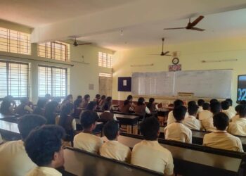 ವಿವೇಕಾನಂದ ಪದವಿಪೂರ್ವ ಕಾಲೇಜಿನಲ್ಲಿ ಪರೀಕ್ಷಾ ಪೇ ಚರ್ಚಾ ಕಾರ್ಯಕ್ರಮದ ನೇರಪ್ರಸಾರದ ವೀಕ್ಷಣೆಗೆ ವ್ಯವಸ್ಥೆ