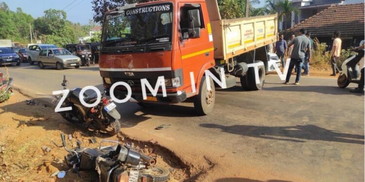 ಪುತ್ತೂರು : ಟಿಪ್ಪರ್-ಬೈಕ್ ನಡುವೆ ಡಿಕ್ಕಿ : ದ್ವಿಚಕ್ರ ವಾಹನ ಸವಾರ ಗಂಭೀರ..!