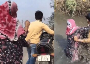 ಬೀದಿಯಲ್ಲಿ ಶುರುವಾಗಿ ಚರಂಡಿಗೆ ತಲುಪಿದ ಗಂಡ-ಹೆಂಡತಿ ಜಗಳ : ವೀಡಿಯೋ ವೈರಲ್..!