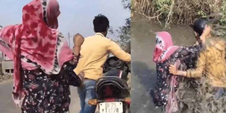 ಬೀದಿಯಲ್ಲಿ ಶುರುವಾಗಿ ಚರಂಡಿಗೆ ತಲುಪಿದ ಗಂಡ-ಹೆಂಡತಿ ಜಗಳ : ವೀಡಿಯೋ ವೈರಲ್..!