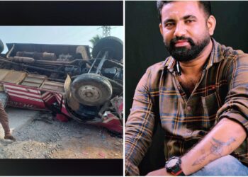 ಖಾಸಗಿ ಬಸ್ ಪಲ್ಟಿ : ಚಾಲಕ ಸಾವು ; ಹಲವರಿಗೆ ಗಾಯ..!