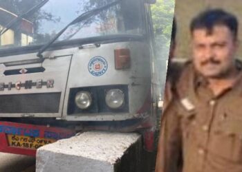 ಬ್ರೇಕ್ ಫೇಲ್ : ಚಾಲಕನ ಸಮಯ ಪ್ರಜ್ಞೆಯಿಂದ ತಪ್ಪಿತು ಭಾರೀ ಅನಾಹುತ..!