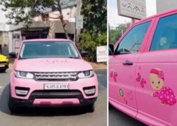 ಹೆಣ್ಣುಮಗು ಜನಿಸಿದ ಖುಷಿ : 1.5 ಕೋಟಿ ಕಾರನ್ನು ಆಟಿಕೆಯಂತೆ ಅಲಂಕರಿಸಿದ ಅಪ್ಪ