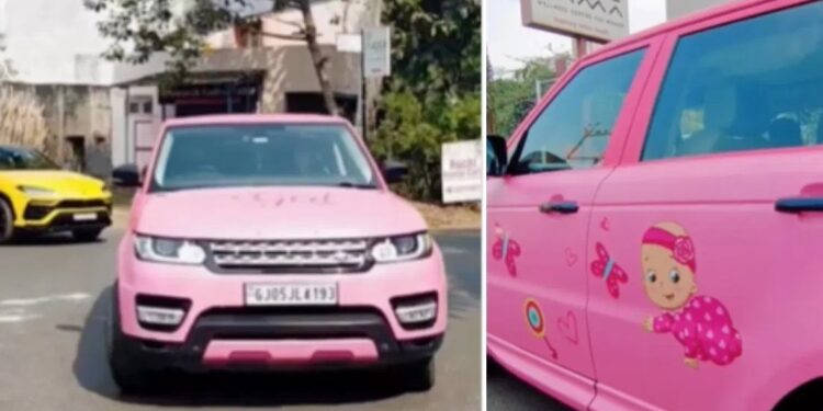 ಹೆಣ್ಣುಮಗು ಜನಿಸಿದ ಖುಷಿ : 1.5 ಕೋಟಿ ಕಾರನ್ನು ಆಟಿಕೆಯಂತೆ ಅಲಂಕರಿಸಿದ ಅಪ್ಪ