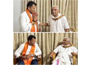 ಲೋಕಸಭಾ ಚುನಾವಣೆ ಟಿಕೆಟ್ ಘೋಷಣೆ : ಆರ್.ಎಸ್.ಎಸ್. ಮುಖಂಡ ಡಾ.ಕಲ್ಲಡ್ಕ ಪ್ರಭಾಕರ್ ಭಟ್ ರನ್ನು ಭೇಟಿಯಾದ ಬ್ರಿಜೇಶ್ ಚೌಟ