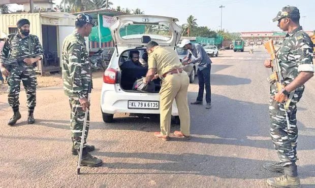 ಲೋಕಸಭಾ ಚುನಾವಣೆ ಹಿನ್ನೆಲೆ : ಗಡಿ ಭಾಗಗಳಲ್ಲಿ ತಪಾಸಣೆ ಬಿರುಸು