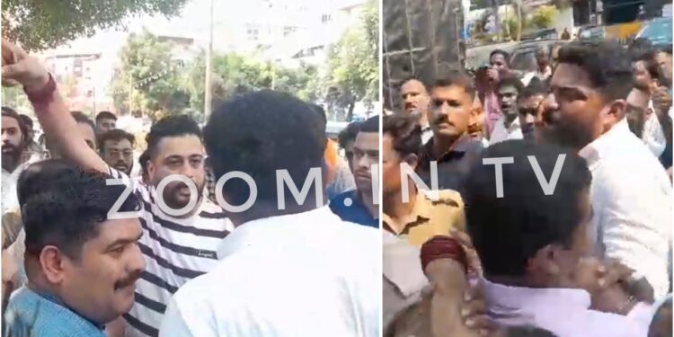 ಮಂಗಳೂರು : ಪ್ರಚಾರದ ವಿಚಾರ : ಬಿಜೆಪಿ-ಕಾಂಗ್ರೆಸ್ ಕಾರ್ಯಕರ್ತರ ನಡುವೆ ವಾಗ್ವಾದ..!