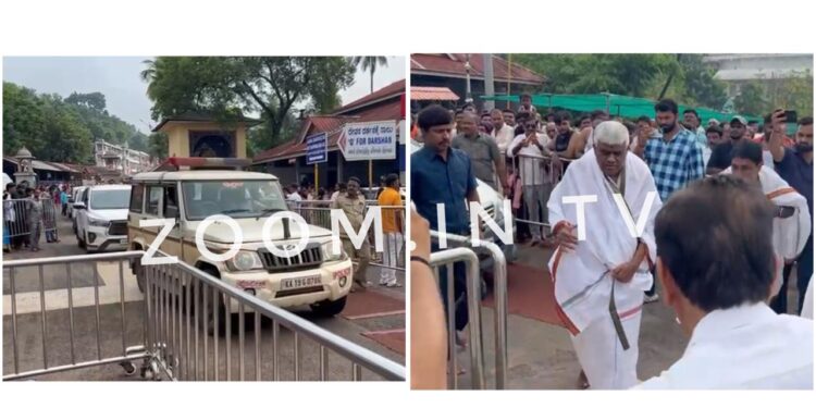 ಮಾಜಿ ಸಚಿವ ಎಚ್.ಡಿ ರೇವಣ್ಣ ಟೆಂಪಲ್ ರನ್ : ಶ್ರೀ ಕ್ಷೇತ್ರ ಧರ್ಮಸ್ಥಳಕ್ಕೆ ಭೇಟಿ