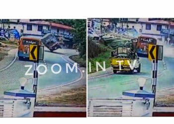 ಬಂಟ್ವಾಳ : ಚಾಲಕನ ನಿಯಂತ್ರಣ ತಪ್ಪಿ ರಸ್ತೆಗೆ ಉರುಳಿ ಬಸ್ ಗೆ ಡಿಕ್ಕಿಯಾದ ಲಾರಿ : ಚಾಲಕ ಸಹಿತ ಹಲವರಿಗೆ ಗಾಯ