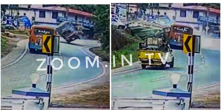 ಬಂಟ್ವಾಳ : ಚಾಲಕನ ನಿಯಂತ್ರಣ ತಪ್ಪಿ ರಸ್ತೆಗೆ ಉರುಳಿ ಬಸ್ ಗೆ ಡಿಕ್ಕಿಯಾದ ಲಾರಿ : ಚಾಲಕ ಸಹಿತ ಹಲವರಿಗೆ ಗಾಯ