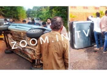 ವಿಟ್ಲ : ಚಾಲಕನ ನಿಯಂತ್ರಣ ತಪ್ಪಿ ಕಾರು ಪಲ್ಟಿ ..!!!