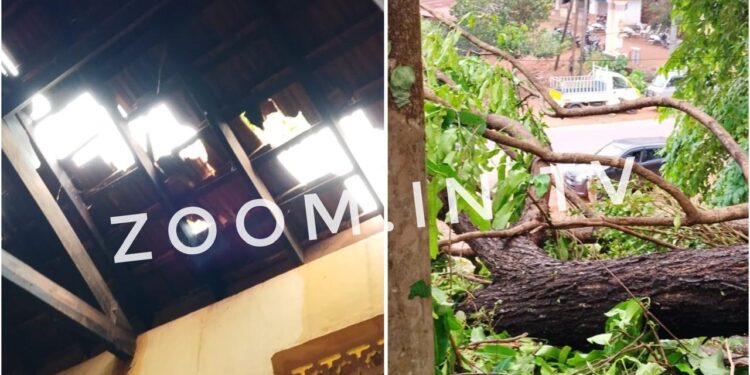 ಪುತ್ತೂರು : ಬಾರಿ ಗಾಳಿ ಮಳೆಗೆ ಬೃಹತ್ ಗಾತ್ರದ ಮರ ಬಿದ್ದು ಶಾಲೆಯ ಕಟ್ಟಡಕ್ಕೆ ಹಾನಿ