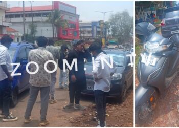 ಪುತ್ತೂರು : ಹೆಲ್ಮೆಟ್ ಇಲ್ಲದೆ ರಾಂಗ್ ಸೈಡ್ ನಲ್ಲಿ ವಿದ್ಯಾರ್ಥಿಗಳ ತ್ರಿಬಲ್ ರೈಡ್ : ಕಾರುಗಳಿಗೆ ಡಿಕ್ಕಿ!