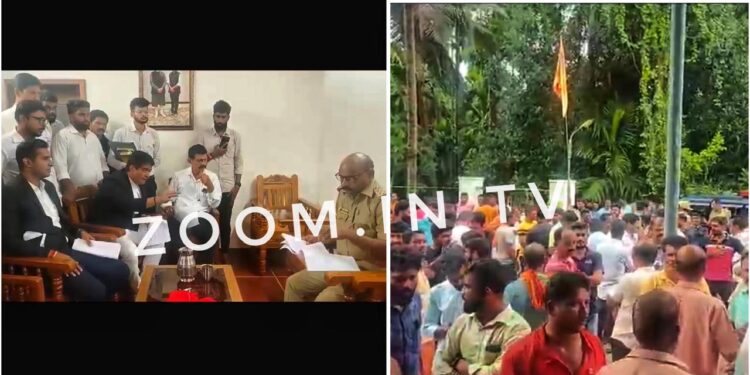 ಹರೀಶ್ ಪೂಂಜ ಬಂಧನ ಸಾಧ್ಯತೆ ಹಿನ್ನಲೆ : ಪೂಂಜ ನಿವಾಸಕ್ಕೆ ವಕೀಲರ ತಂಡ ಭೇಟಿ