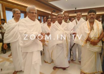 ಧರ್ಮಸ್ಥಳ ಶ್ರೀ ಮಂಜುನಾಥ ಸ್ವಾಮಿ ದರ್ಶನ ಪಡೆದ ಸಿಎಂ ; ಡಿಸಿಎಂ