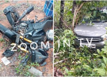 ಬೈಕ್-ಕಾರಿನ ನಡುವೆ ಡಿಕ್ಕಿ : ಗಾಯಾಳು ಆಸ್ಪತ್ರೆಗೆ ದಾಖಲು!