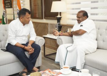 ಕೇಂದ್ರ ಸಚಿವ ಹೆಚ್.ಡಿ ಕುಮಾರಸ್ವಾಮಿರನ್ನು ಭೇಟಿಯಾದ ದ.ಕ. ಜಿಲ್ಲಾ ಸಂಸದ ಬ್ರಿಜೇಶ್ ಚೌಟ
