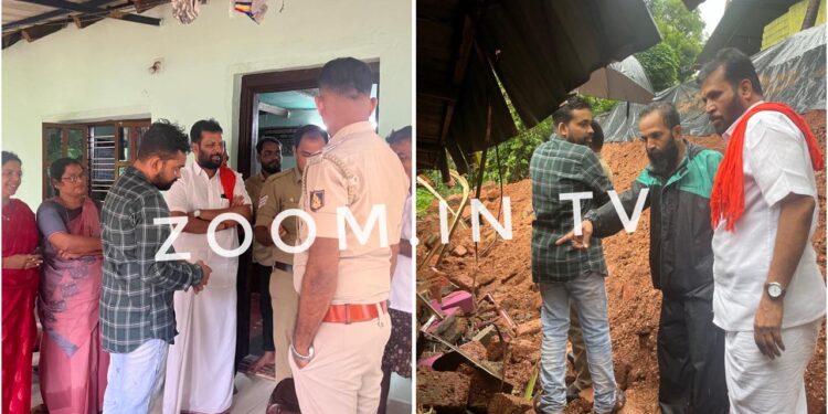 ಬನ್ನೂರು : ಧರೆ ಕುಸಿದು ಮನೆಗೆ ಹಾನಿ : ಘಟನಾ ಸ್ಥಳಕ್ಕೆ ಅರುಣ್ ಕುಮಾರ್ ಪುತ್ತಿಲ ಭೇಟಿ