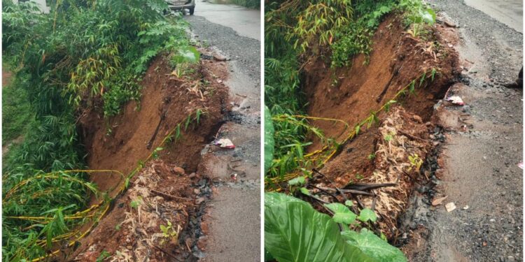 ಪುತ್ತೂರು : ಧರೆ ಕುಸಿತ : ಅಪಾಯದಂಚಿನಲ್ಲಿ ರಸ್ತೆ!