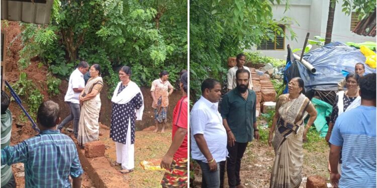 ಬನ್ನೂರು : ಧರೆ ಕುಸಿದು ಹಾನಿಯಾದ ಮನೆಗೆ ಮಾಜಿ ಶಾಸಕಿ ಶಕುಂತಲಾ ಶೆಟ್ಟಿ ಭೇಟಿ