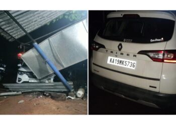 ವಿಟ್ಲ : ನಿಯಂತ್ರಣ ತಪ್ಪಿ ಗ್ಯಾರೇಜ್ ಗೆ ನುಗ್ಗಿದ ಕಾರು!