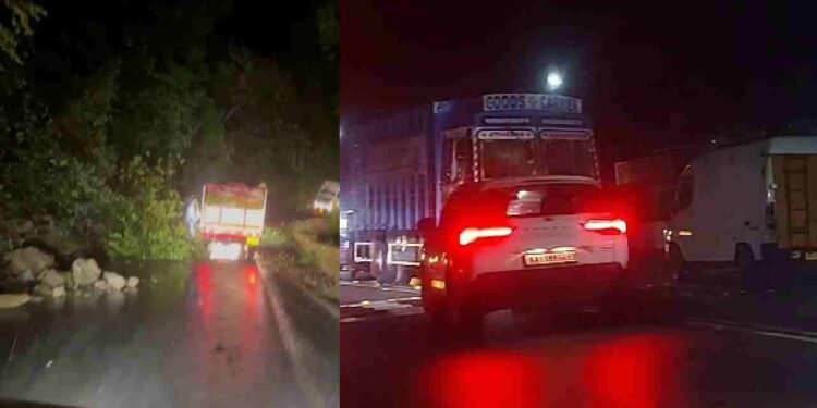 ಭಾರೀ ಮಳೆ : ಚಾರ್ಮಾಡಿ ಘಾಟ್​ನಲ್ಲಿ ಗುಡ್ಡ ಕುಸಿತ