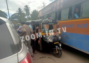 ಪುತ್ತೂರು : ಆಟೋ ರಿಕ್ಷಾ-ಕಾರಿನ ನಡುವೆ ಅಪಘಾತ :