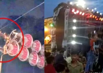 ಹೈಟೆನ್ಷನ್​ ವಿದ್ಯುತ್​ ತಂತಿಗೆ ಸಿಲುಕಿಕೊಂಡ ಡಿಜೆ ವಾಹನ : 9 ಮಂದಿ ಸಾವು