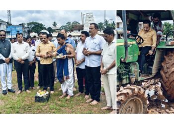 ಪುತ್ತೂರು : ಶ್ರೀ ಮಹಾಲಿಂಗೇಶ್ವರ ದೇವಸ್ಥಾನದ ಗದ್ದೆಯಲ್ಲಿ ಭತ್ತ ನಾಟಿಗೆ ಚಾಲನೆ ನೀಡಿದ ಶಾಸಕ ಅಶೋಕ್ ರೈ