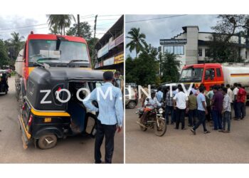 ಪುತ್ತೂರು : ಆಟೋ ರಿಕ್ಷಾ-ಟ್ಯಾಂಕರ್ ನಡುವೆ ಡಿಕ್ಕಿ!