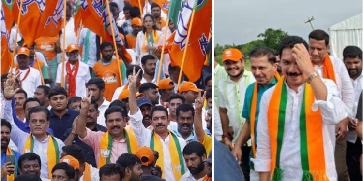 ಮೈಸೂರು ಚಲೋ ಪಾದಯಾತ್ರೆಯಲ್ಲಿ ನಳಿನ್ ಕುಮಾರ್ ಕಟೀಲ್, ಸಂಜೀವ ಮಠಂದೂರು ಭಾಗಿ