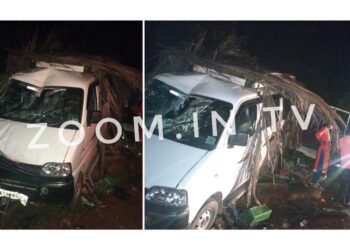 ವಿಟ್ಲ : ರಸ್ತೆ ಬದಿ ಅಂಗಡಿಗೆ ನುಗ್ಗಿದ ಕಾರು ; ಓರ್ವನಿಗೆ ಗಾಯ : ಎಳನೀರು ಶಾಪ್ ಸಂಪೂರ್ಣ ಧ್ವಂಸ