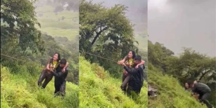 ಸೆಲ್ಫಿ ತೆಗೆದುಕೊಳ್ಳಲು ಹೋಗಿ 60 ಅಡಿ ಆಳದ ಕಂದಕಕ್ಕೆ ಬಿದ್ದ ಯುವತಿಯ ರಕ್ಷಣೆ