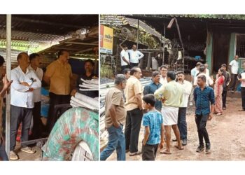 ಪುತ್ತೂರು: ಅಗ್ನಿ ಅವಘಡ ಸಂಭವಿಸಿದ ಅಂಗಡಿಗೆ  ಭೇಟಿ ನೀಡಿದ ಬಿಜೆಪಿ ತಂಡ..!!
