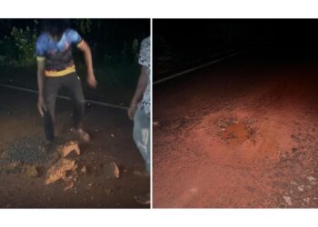 ಅಪಘಾತದಿಂದಾಗಿ ಕೀರ್ತನ್ ಗೌಡ ಮೃತ್ಯು : ರಸ್ತೆಯ ಗುಂಡಿಯನ್ನು ಮುಚ್ಚಿದ ವಿ.ಹಿಂ.ಪ. ಬಜರಂಗದಳ ತಿಂಗಳಾಡಿ ಘಟಕದ ಕಾರ್ಯಕರ್ತರು!