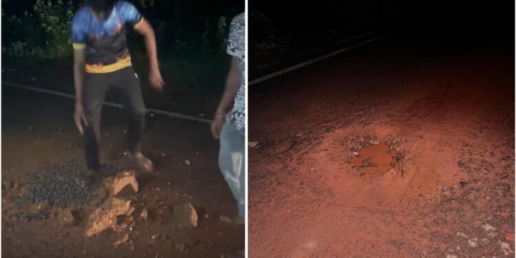 ಅಪಘಾತದಿಂದಾಗಿ ಕೀರ್ತನ್ ಗೌಡ ಮೃತ್ಯು : ರಸ್ತೆಯ ಗುಂಡಿಯನ್ನು ಮುಚ್ಚಿದ ವಿ.ಹಿಂ.ಪ. ಬಜರಂಗದಳ ತಿಂಗಳಾಡಿ ಘಟಕದ ಕಾರ್ಯಕರ್ತರು!