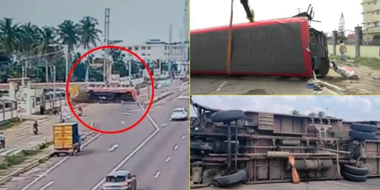 ಬೆಂಗಳೂರು-ಮೈಸೂರು ಹೆದ್ದಾರಿಯಲ್ಲಿ ಬಸ್ ಪಲ್ಟಿ : 50ಕ್ಕೂ ಹೆಚ್ಚು ಮಂದಿಗೆ ಗಾಯ!