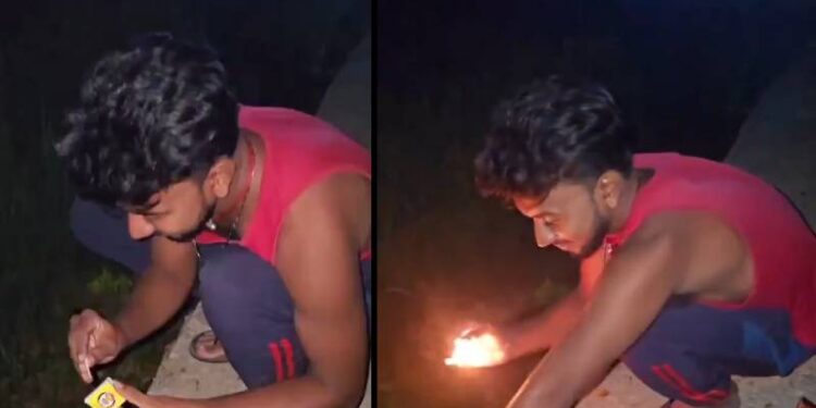 ಶ್ವಾನದ ಬಾಲಕ್ಕೆ ಪಟಾಕಿ ಕಟ್ಟಿ ಹುಚ್ಚಾಟ ಮೆರೆದ ಯುವಕರು!