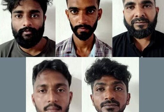 ಎಂಡಿಎಂಎ ಮಾದಕ ದ್ರವ್ಯ ಸಾಗಾಟ ; ಐವರ ಬಂಧನ