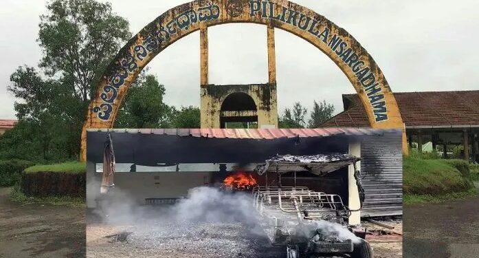 ಪಿಲಿಕುಳ ನಿಸರ್ಗಧಾಮದಲ್ಲಿ ಹೊತ್ತಿ ಉರಿದ 2 ಇಲೆಕ್ಟ್ರಿಕ್ ವಾಹನಗಳು!